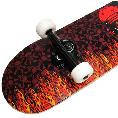 PRO Style Skateboard Complete Red Flame Free Shipping!!